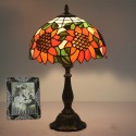 12 Inch European Stained Glass Sunflower Style Table Lamp