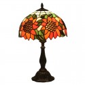 12 Inch European Stained Glass Sunflower Style Table Lamp