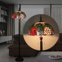 16 Inch European Stained Glass Rose Style Floor Lamp