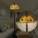 16 Inch European Retro Stained Glass Floor Lamp