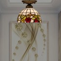 8 Inch American Stained Glass Flush Mount