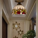 8 Inch American Stained Glass Flush Mount