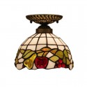 8 Inch American Stained Glass Flush Mount