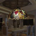 16 Inch European Stained Glass Pendant Light