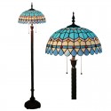 16 Inch Mediterranean Stained Glass Mediterranean Style Floor Lamp