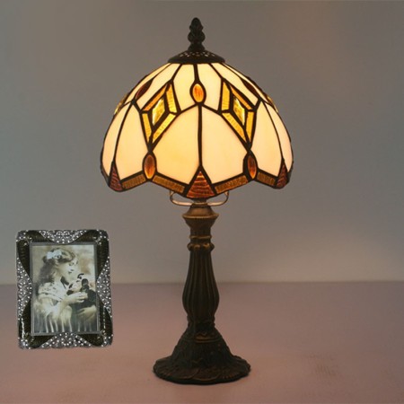 8 Inch European Stained Glass Table Lamp