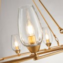 10 Light Modern / Contemporary Steel Pendant Light with Glass Shade
