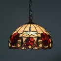 12 Inch European Stained Glass Dragonfly Style Pendant Light