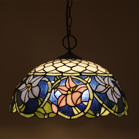 16 Inch European Stained Glass Pendant Light