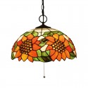 16 Inch European Stained Glass Sunflower Style Pendant Light