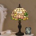 8 Inch European Stained Glass Dragonfly Style Table Lamp