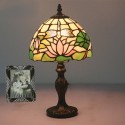 8 Inch European Stained Glass Dragonfly Style Table Lamp