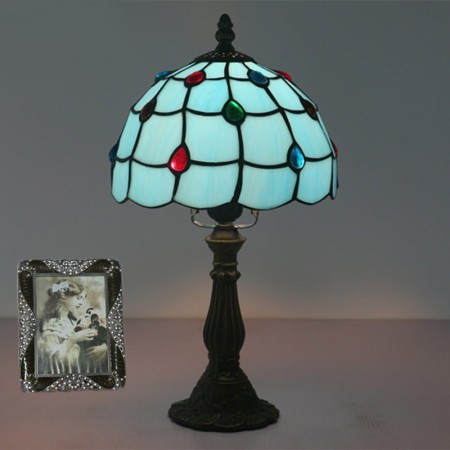 8 Inch European Stained Glass Table Lamp