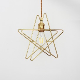 1 Light Brass Pendant Light with Shade