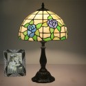 12 Inch European Stained Glass Rose Style Table Lamp