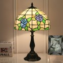 12 Inch European Stained Glass Rose Style Table Lamp