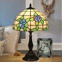 12 Inch European Stained Glass Rose Style Table Lamp