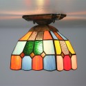 8 Inch European Stained Glass Flush Mount