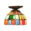 8 Inch European Stained Glass Flush Mount