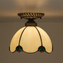 8 Inch American Simple Stained Glass Flush Mount