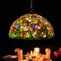 16 Inch Tulip 1 Light Stained Glass Pendant Light