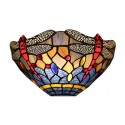 11 Inch European Retro Stained Glass Dragonfly Style Wall Light