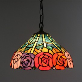 12 Inch European Stained Glass Pendant Light