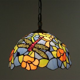 12 Inch European Stained Glass Pendant Light