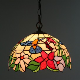 12 Inch European Stained Glass Pendant Light