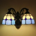 6 Inch 2 Light European Stained Glass Wall Light