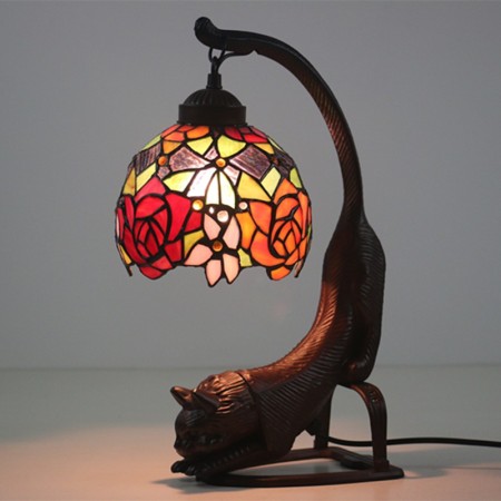 8 Inch European Stained Glass Table Lamp