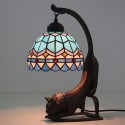 8 Inch European Stained Glass Table Lamp