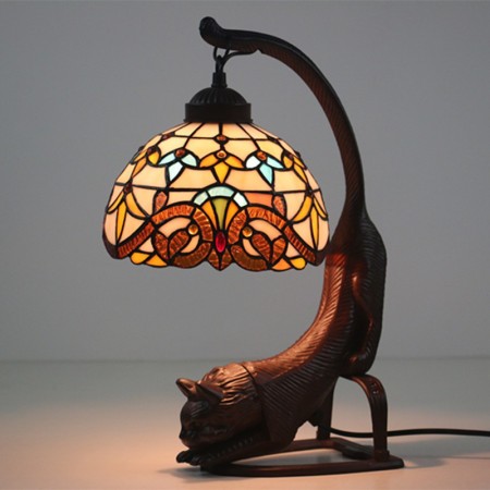 8 Inch European Stained Glass Table Lamp