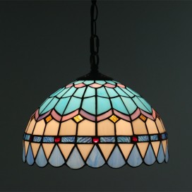 12 Inch European Stained Glass Pendant Light