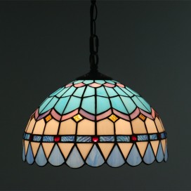 12 Inch European Stained Glass Pendant Light