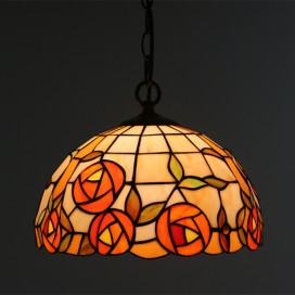 12 Inch European Stained Glass Pendant Light