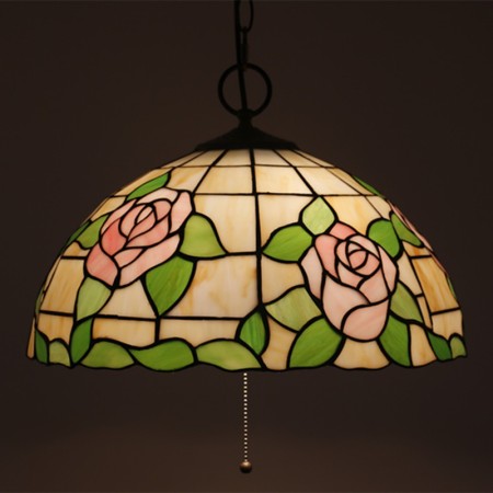 16 Inch European Stained Glass Pendant Light