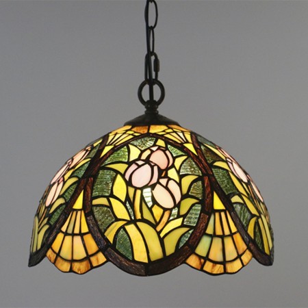 12 Inch European Stained Glass Pendant Light