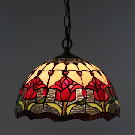 12 Inch European Stained Glass Pendant Light