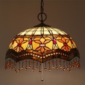 16 Inch European Stained Glass Pendant Light