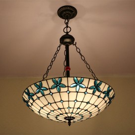 24 Inch European Stained Glass Pendant Light