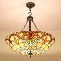 24 Inch European Stained Glass Pendant Light