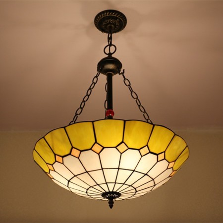 24 Inch European Stained Glass Pendant Light