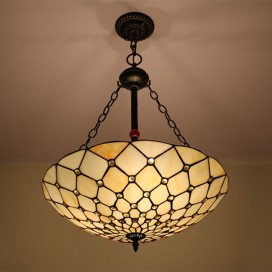 24 Inch European Stained Glass Pendant Light