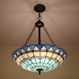 24 Inch European Stained Glass Pendant Light