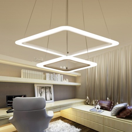 2 Light Aluminum Alloy Pendant Light with Acrylic Shade