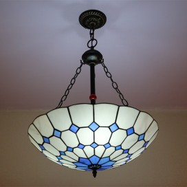 24 Inch European Stained Glass Pendant Light