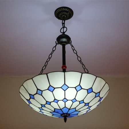 24 Inch European Stained Glass Pendant Light