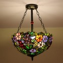 16 Inch European Stained Glass Flush Mount