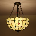 16 Inch European Stained Glass Flush Mount